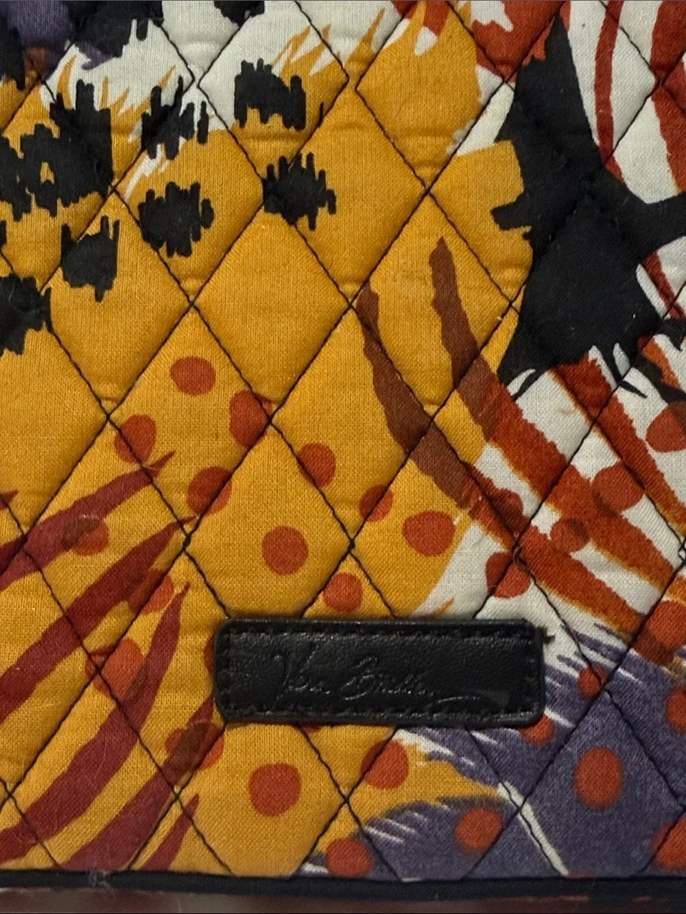 Vera Bradley Quilted Laptop Sleeve in Mustard, Rust & Purple